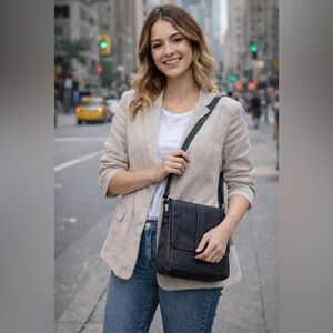 Coach Legacy 2004 Leather Flap Slim Shoulder Crossbody Bag Black Unisex 9366